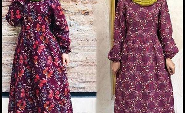 عکس مدل مانتو نخی گلدار جلو باز