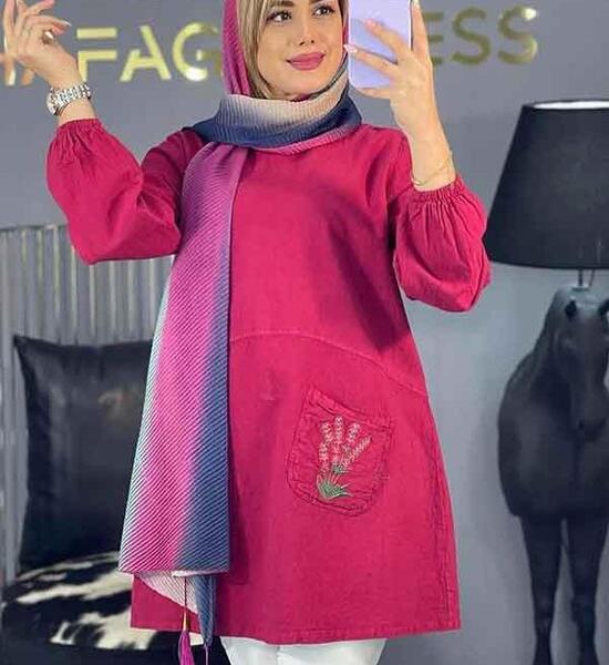 عکس مدل مانتو نخی جلو بسته شیک