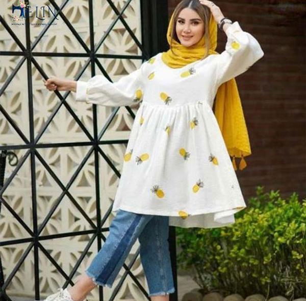 عکس مدل مانتو نخی جلو بسته کوتاه