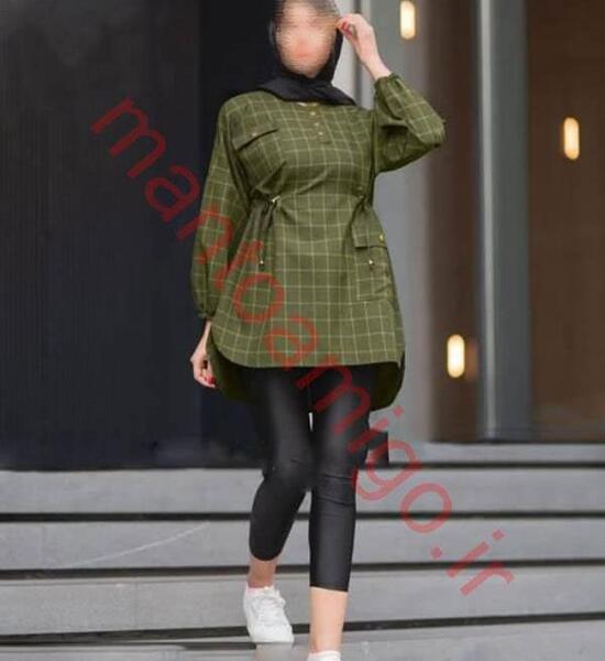 عکس مدل مانتو نخی جلو بسته کوتاه