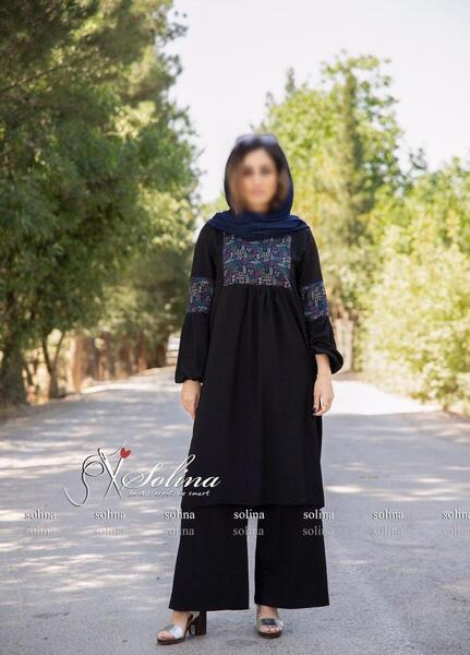 عکس مدل مانتو نخی جلو بسته سایز بزرگ