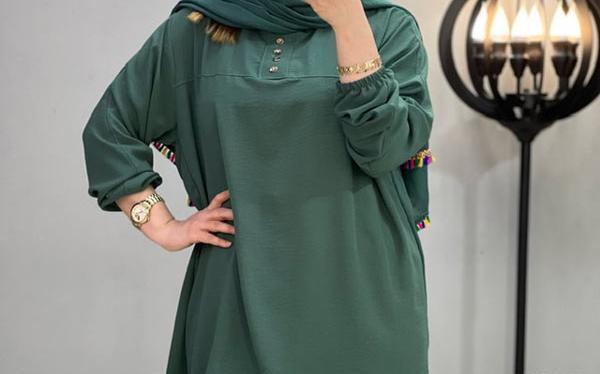 عکس مدل مانتو نخی جلو بسته سایز بزرگ