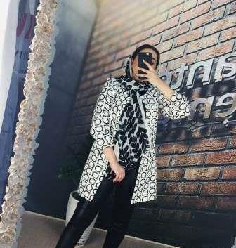 عکس مدل مانتو اسپرت سفید مشکی