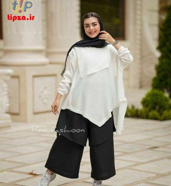 عکس مدل مانتو سفید اسپرت دخترانه