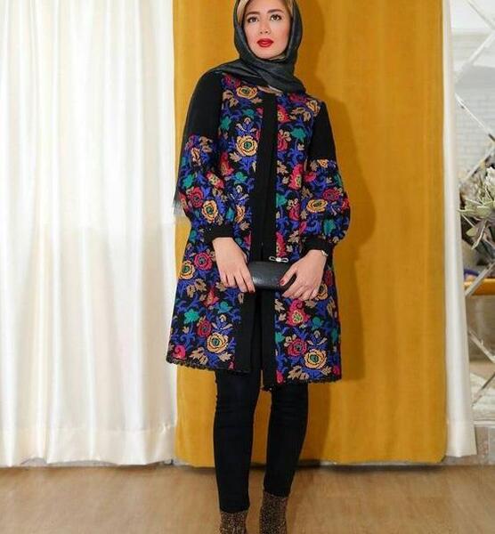 عکس مدل مانتو نخی گلدار زنانه