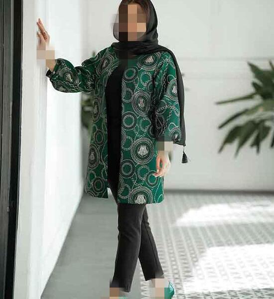 عکس مدل مانتو اسپرت با پارچه ژاکارد