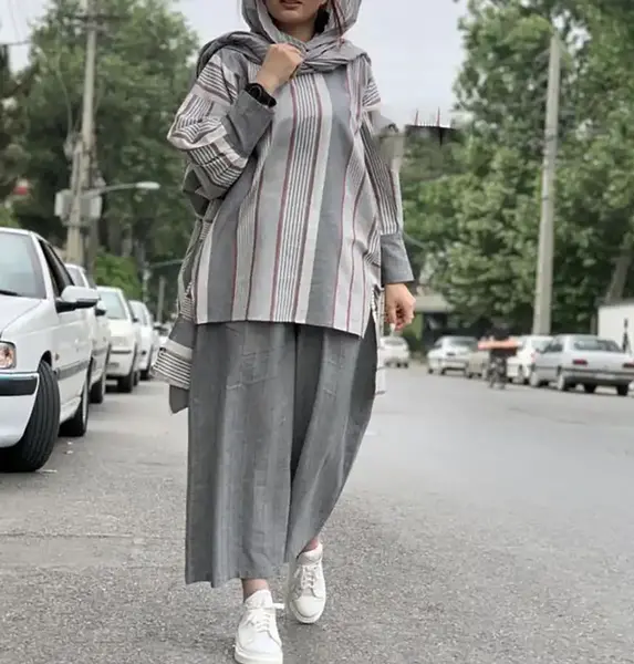 عکس مدل مانتو اسپرت راه راهی