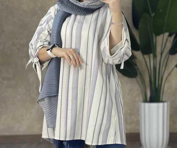 عکس مدل مانتو اسپرت لنین راه راه