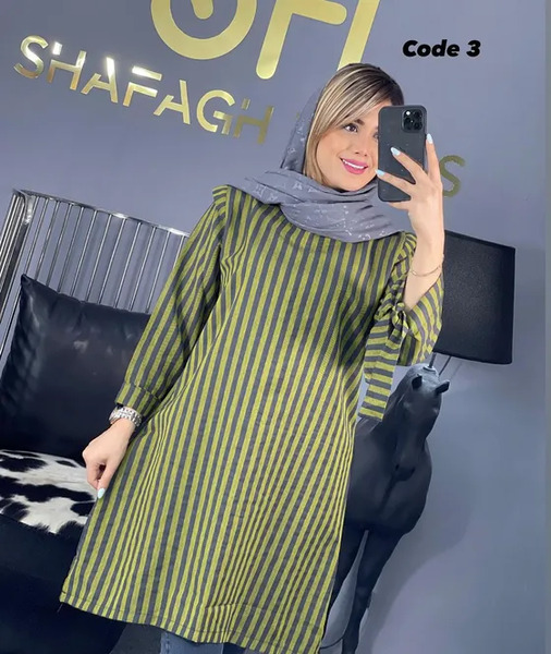 عکس مدل مانتو اسپرت لنین راه راه