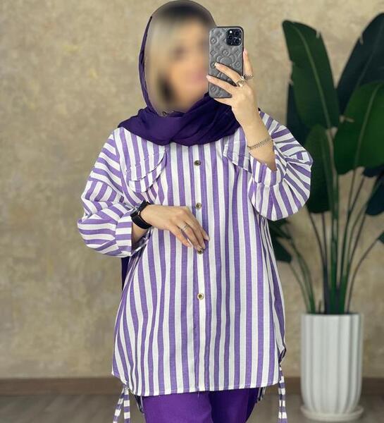 عکس مدل مانتو راه راه اسپرت دخترانه