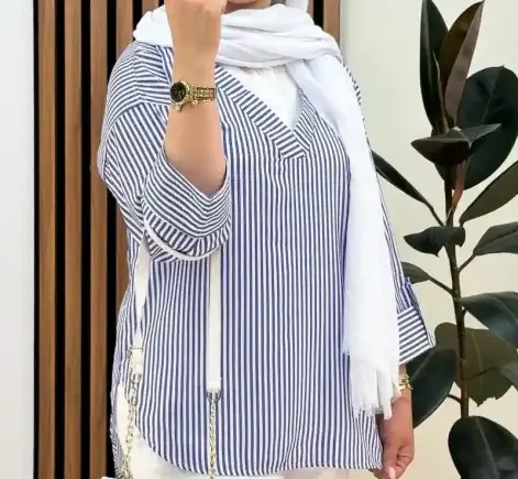 عکس مدل مانتو راه راه اسپرت دخترانه