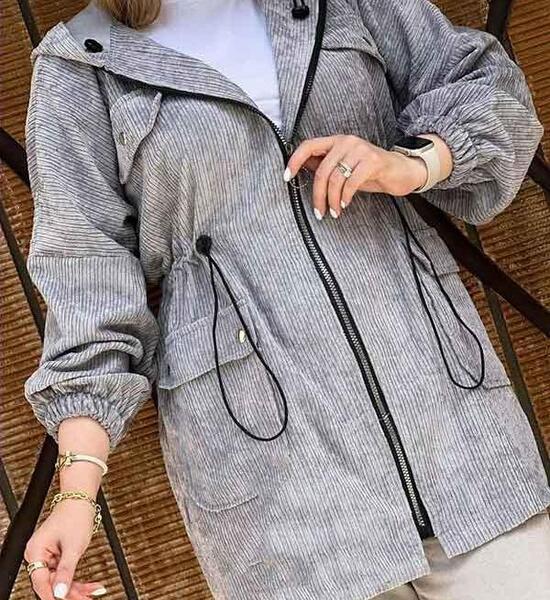 عکس مدل مانتو اسپرت پاییزه مخمل کبریتی