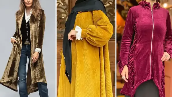 عکس مدل مانتو اسپرت پاییزه مخمل کبریتی