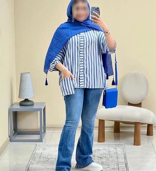 عکس مدل مانتو تابستانه اسپرت راه راه