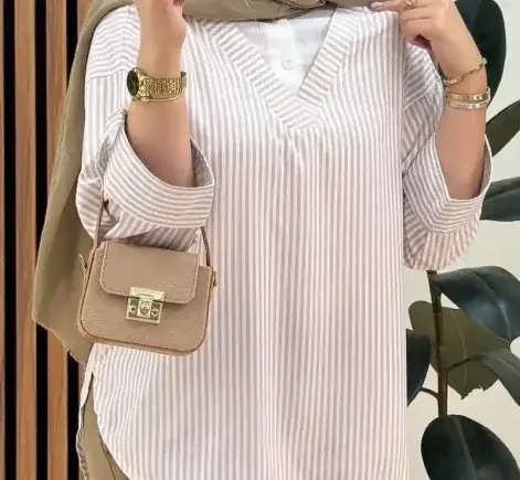 عکس مدل مانتو تابستانه اسپرت راه راه