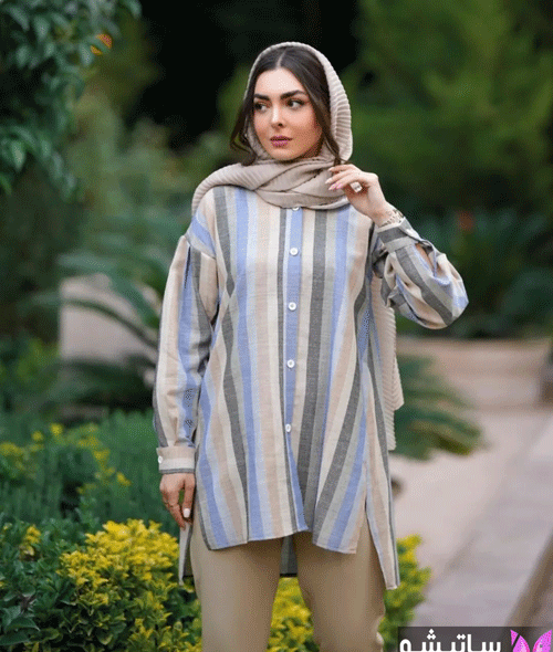عکس مدل مانتو تابستانه اسپرت راه راه
