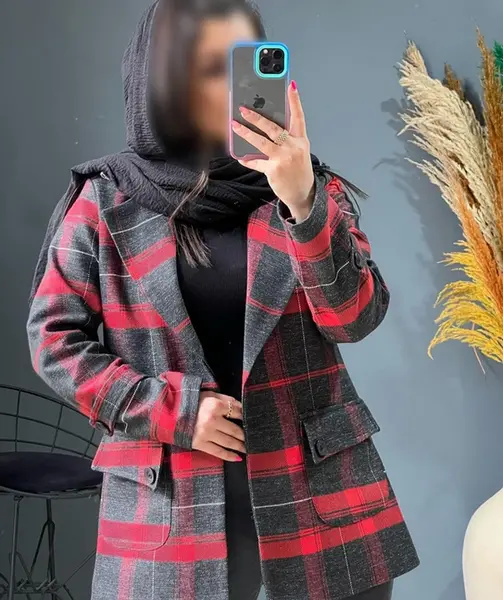 عکس مدل مانتو چهارخونه ای اسپرت