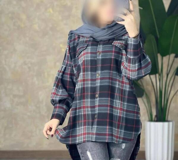 عکس مدل مانتو چهارخونه ای اسپرت