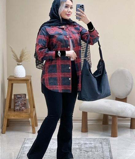 عکس مدل مانتو چهارخونه ای اسپرت دخترانه