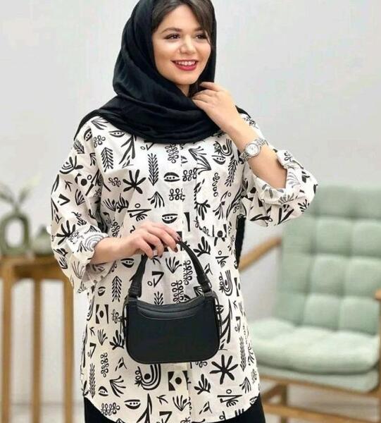 عکس مدل مانتو اسپرت با پارچه طرح دار
