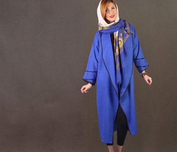 عکس مدل مانتو اسپرت رنگ ابی