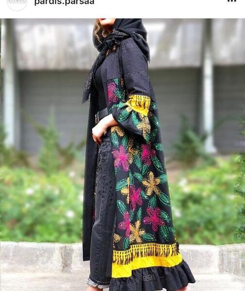 عکس مدل مانتو نخی شیک بلند