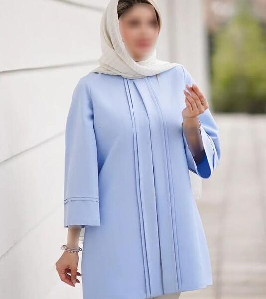 عکس مدل مانتو نخی شیک دکمه دار