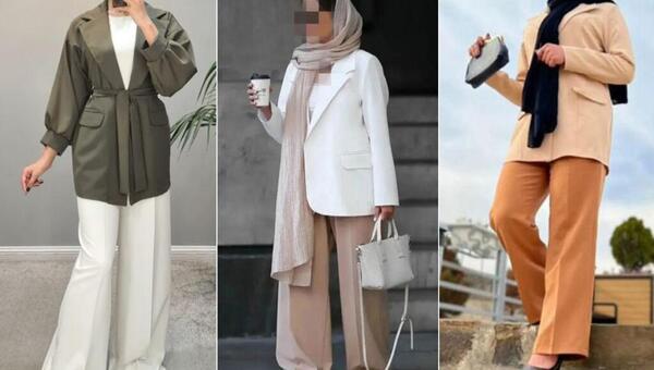 عکس مدل مانتو کوتاه با شلوار گشاد