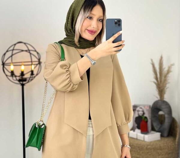 عکس مدل مانتو یقه ارشال جلو باز