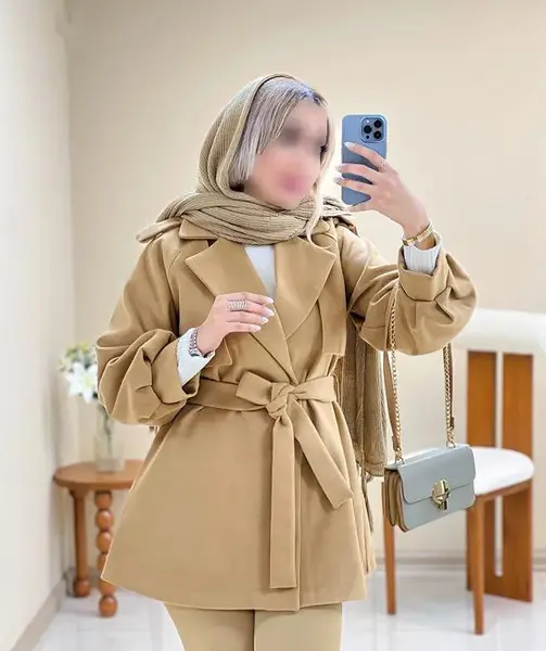 عکس مدل مانتو یقه ارشال پهن
