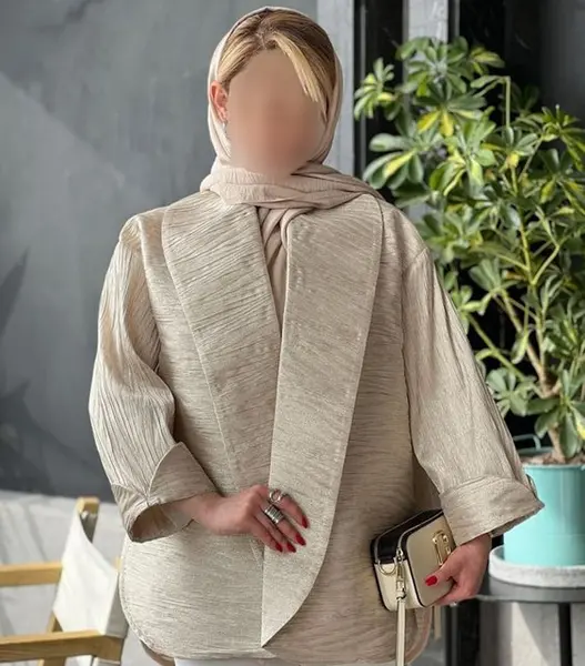 عکس مدل مانتو یقه ارشال با الگو
