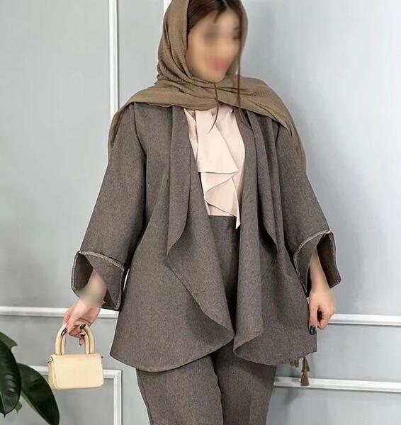 عکس مدل مانتو یقه ریزشی با الگو