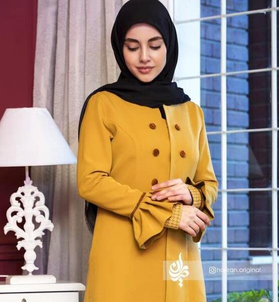 عکس مدل مانتو نخی ساده و شیک جلو بسته