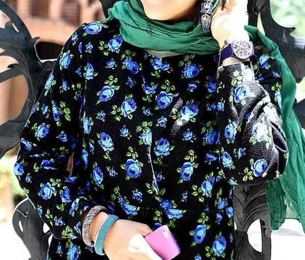عکس مدل مانتو نخی گلدار سایز بزرگ
