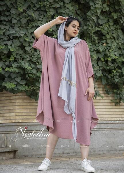 عکس مدل مانتو نخی گلدار سایز بزرگ