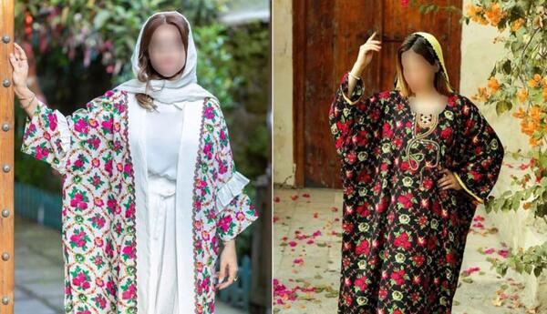 عکس مدل مانتو نخی گلدار سایز بزرگ