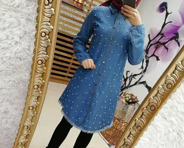 عکس مدل مانتو با پارچه لی طرح دار