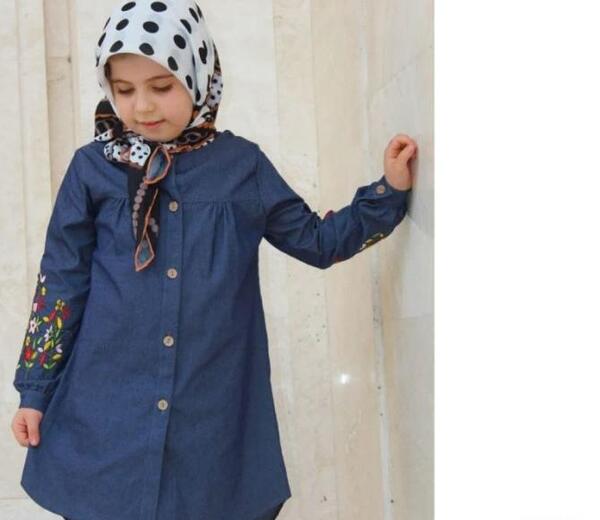 عکس مدل مانتو بچه گانه لی طرح دار