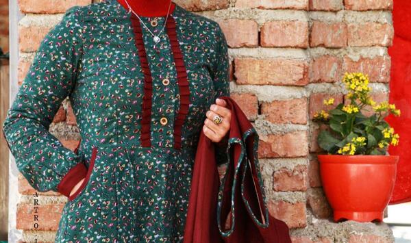 عکس مدل مانتو سنتی گلدار جدید