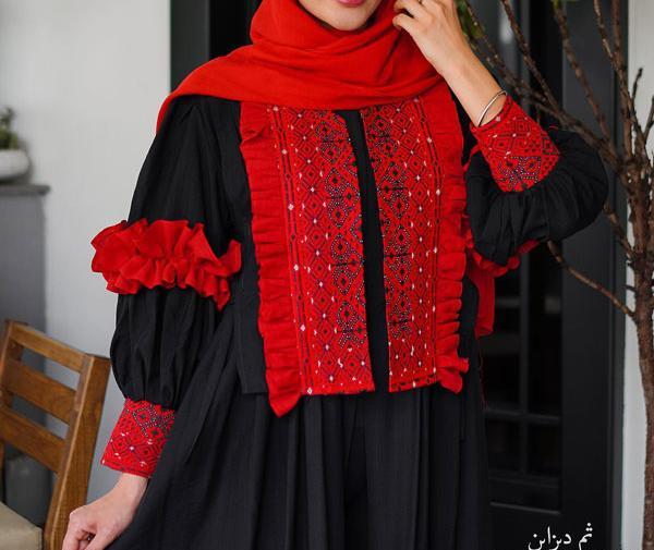 عکس مدل مانتو سنتی گلدار جدید