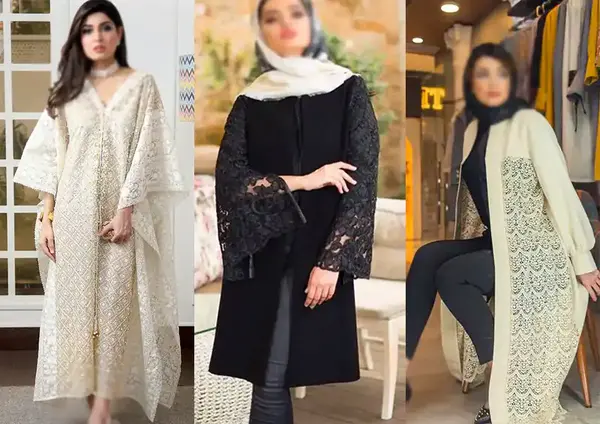 عکس مدل مانتو با گیپور مشکی