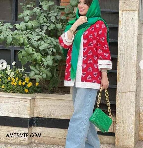 عکس مدل مانتو کوتاه اسپرت با شلوار بگ