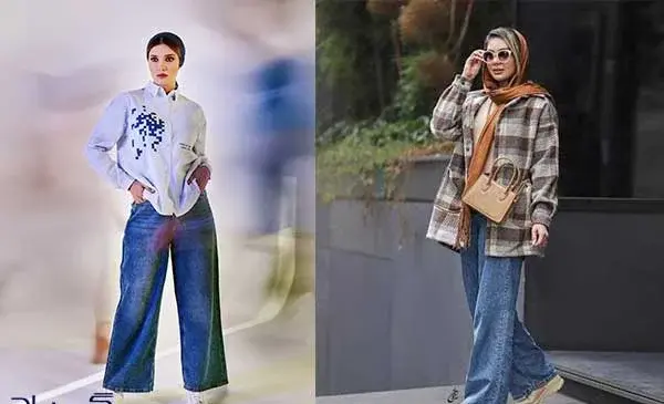 عکس مدل مانتو کوتاه اسپرت با شلوار بگ