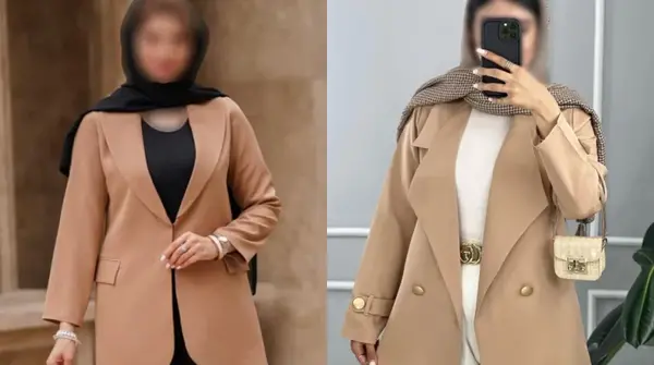 عکس مدل مانتو قهوه ای شیک