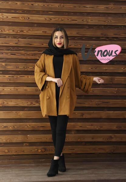عکس مدل مانتو با پارچه غواصی مشکی