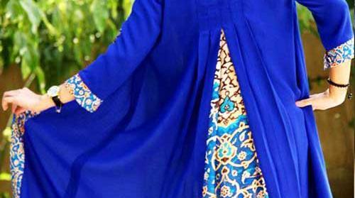 عکس مدل مانتو با پارچه غواصی طرح دار