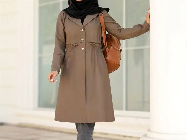 عکس مدل مانتو با پارچه غواصی طرح دار