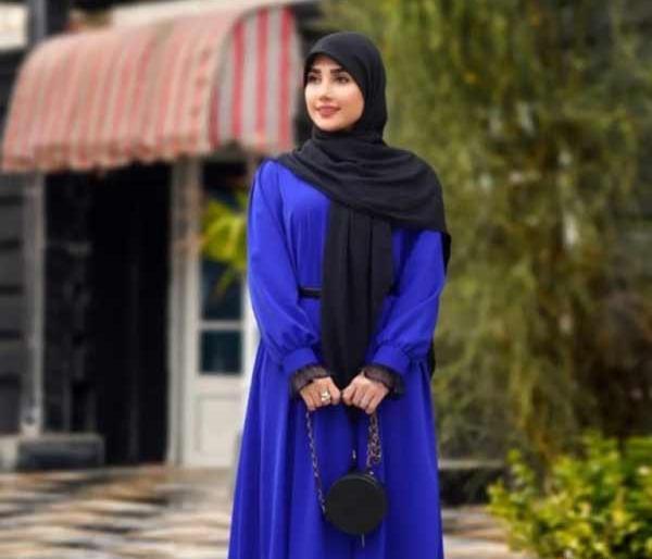 عکس مدل مانتو با پارچه غواصی طرح دار