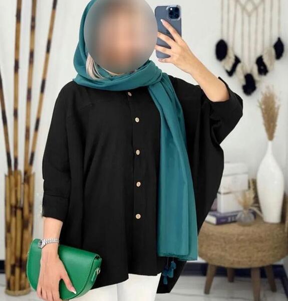 عکس مدل مانتو کتی با پارچه غواصی