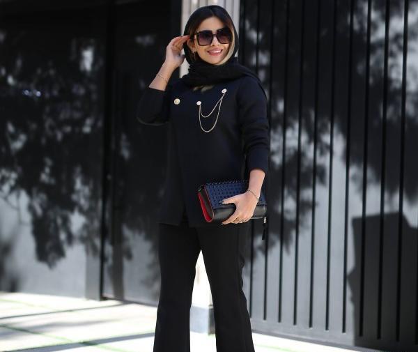 عکس مدل مانتو کتی با پارچه غواصی